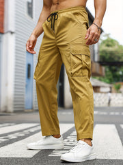 Men's Cargo Pants Straight Leg Outdoor Work Trousers