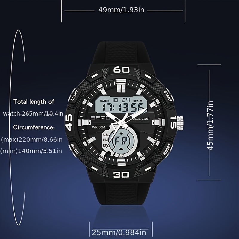 SANDA Boy's Dual Display LED Digital Watch Waterproof