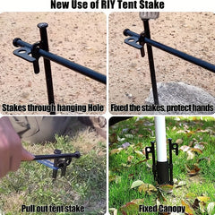 8pcs 12 Inch Steel Tent Stakes for Unbreakable Camping