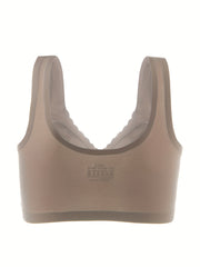 Lace Wireless Bra Comfortable & Breathable Stretch Bra