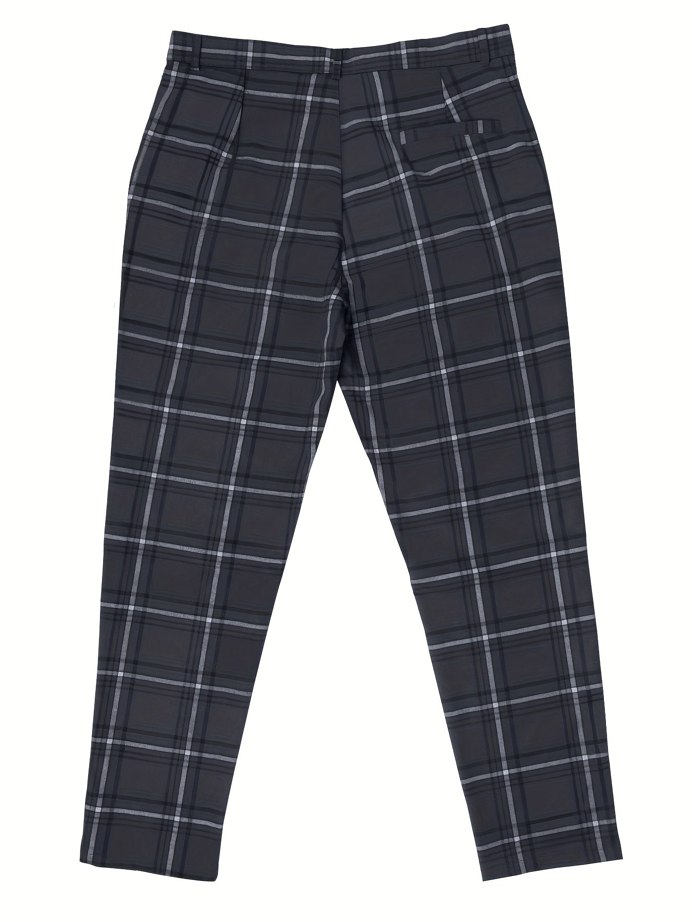 Vintage Style Plaid Slacks Men s Casual Slightly Stretch Pants