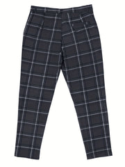 Vintage Style Plaid Slacks Men s Casual Slightly Stretch Pants