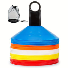 Agility Soccer Cones Set with Carry Bag and Holder - Soccer Training Equipment
