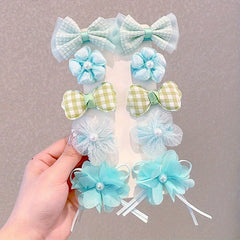 10pcs Flower Bow Hair Clips for Baby Girls