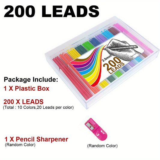 Colored Lead Pencils 2.0mm 10 Unique Colored Pencils Set
