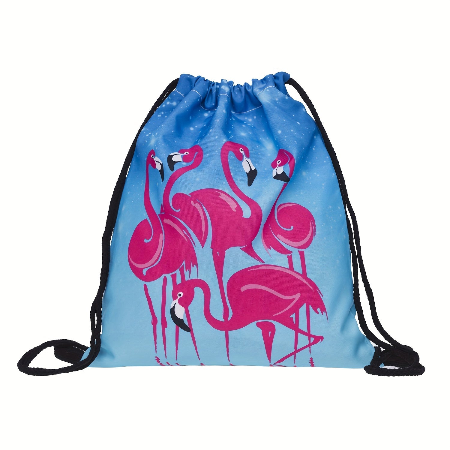 Flamingo Gym Drawstring Bag Lightweight for Yoga Fitness Swimming