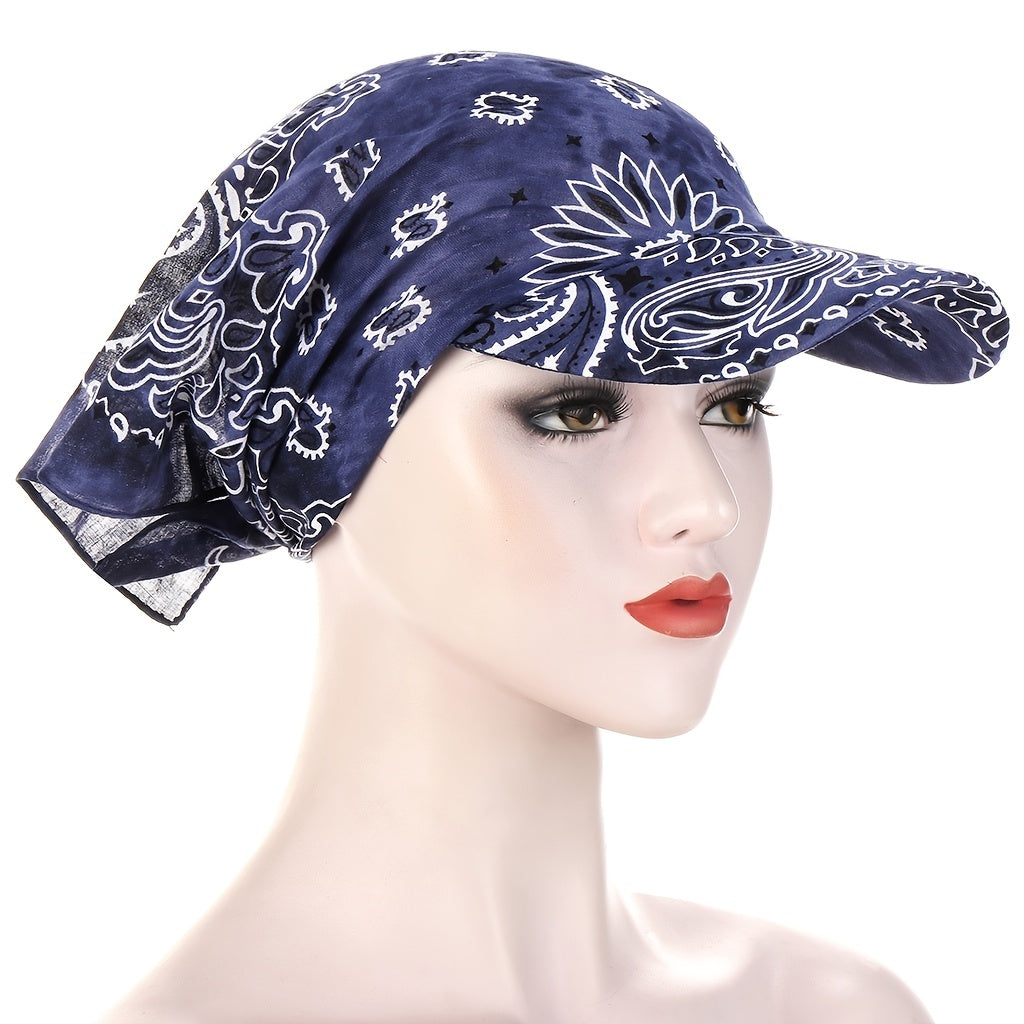Tie Dye Bandana Cap with Sun Protection for Women