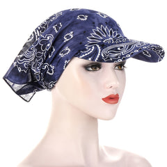 Tie Dye Bandana Cap with Sun Protection for Women