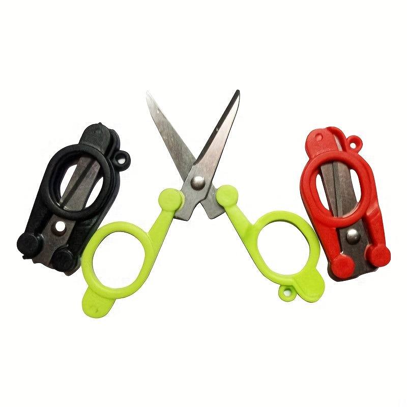 Compact Stainless Steel Folding Scissors for Travel and Outdoor Activities