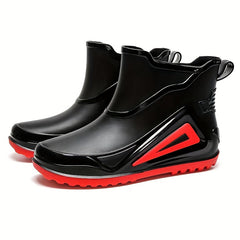 Men's Mid Top Rain Boots Waterproof Outdoor Galoshes