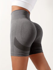 Solid Wide Waistband Yoga Shorts for Women