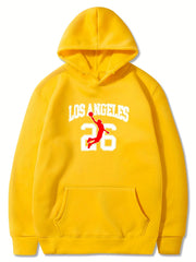 LOS ANGELES Letter Print Boys Hooded Sweatshirt