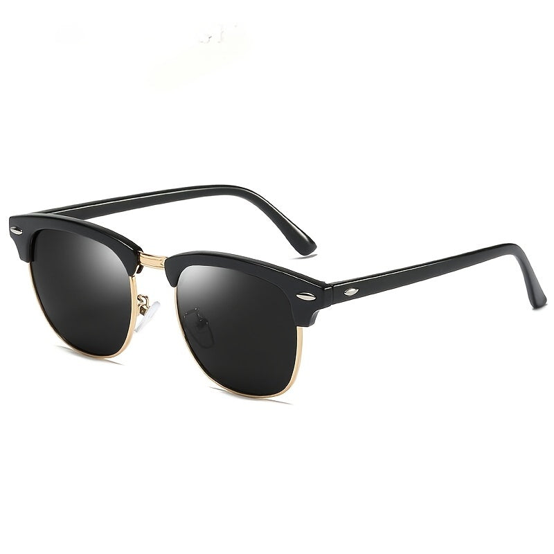 Women's Polarized Sunglasses Vintage Semi Rim Sunscreen Unisex Shades