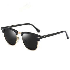 Women's Polarized Sunglasses Vintage Semi Rim Sunscreen Unisex Shades