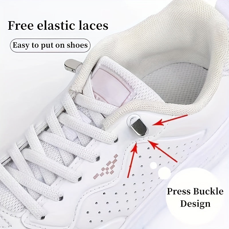 100 cm Lace Elastic Laces with 4 Snaps - Comfort Adjustable Loafers