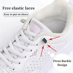 100 cm Lace Elastic Laces with 4 Snaps - Comfort Adjustable Loafers