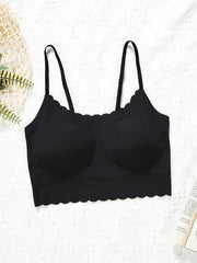 Scallop Trim Wireless Bra Full Coverage Lingerie