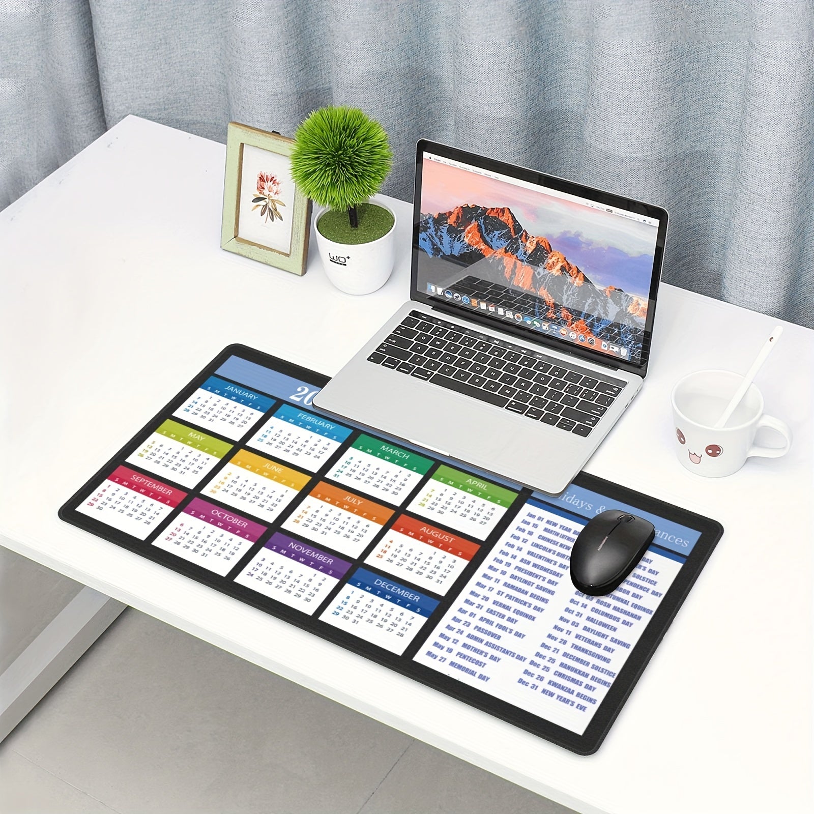 Large Calendar Mouse Pad for Women 30x60cm