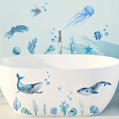 2pcs Bathtub Sticker Waterproof Self-adhesive Removable Wall Decals