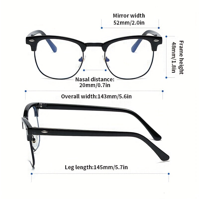 Vintage Anti Light Glasses Transparent Lenses