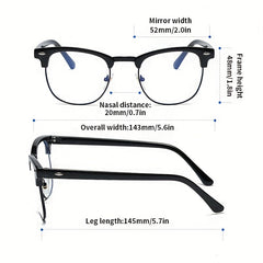 Vintage Anti Light Glasses Transparent Lenses