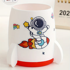 Cartoon Rocket Pen Holder Large Capacity Multifunctional Storage Box