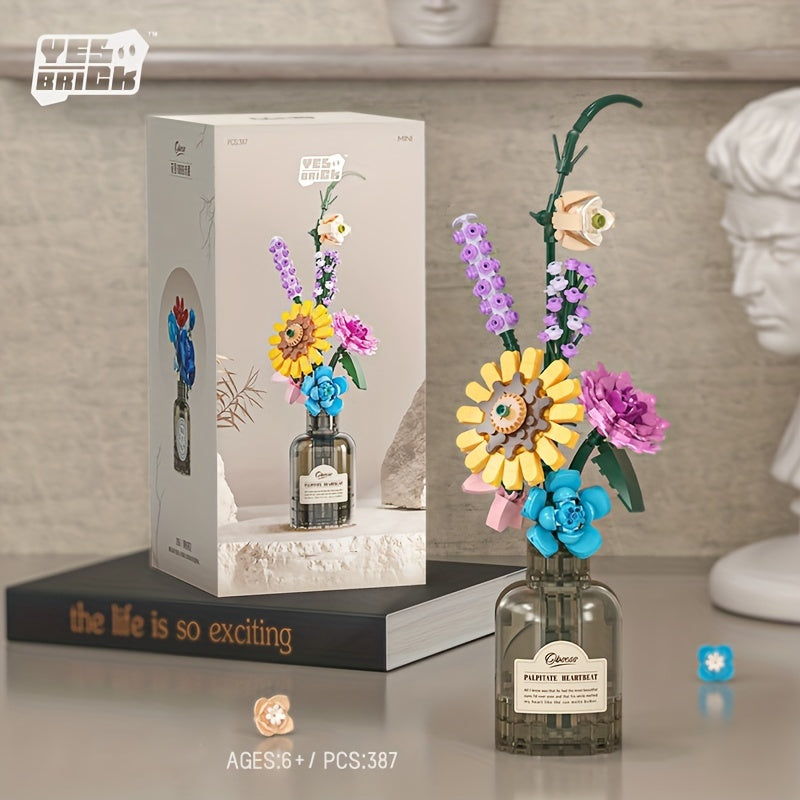 Mini Building Blocks Floral Architecture Set DIY Flowers Adults