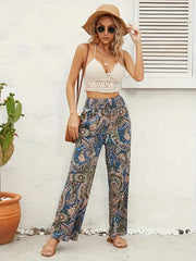 Paisley Print High Waist Boho Pants