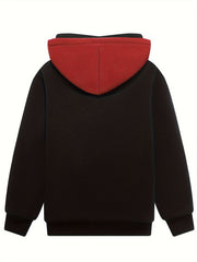 Boys Block Zip Up Hooded Jacket