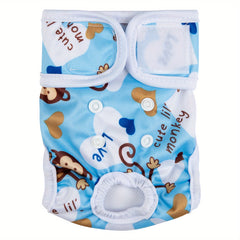 1pc Cartoon Washable Female Dog Diapers Reusable Leak Proof Puppy Diapers