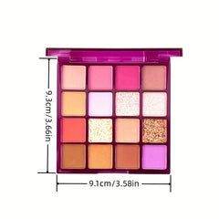 16-Color Eyeshadow Palette Matte Pearly Highlighter Brown Multicolor Eye Makeup