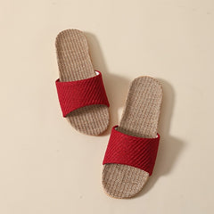 Women's Open Toe Flat Slides Lightweight Non slip Solid Slippers
