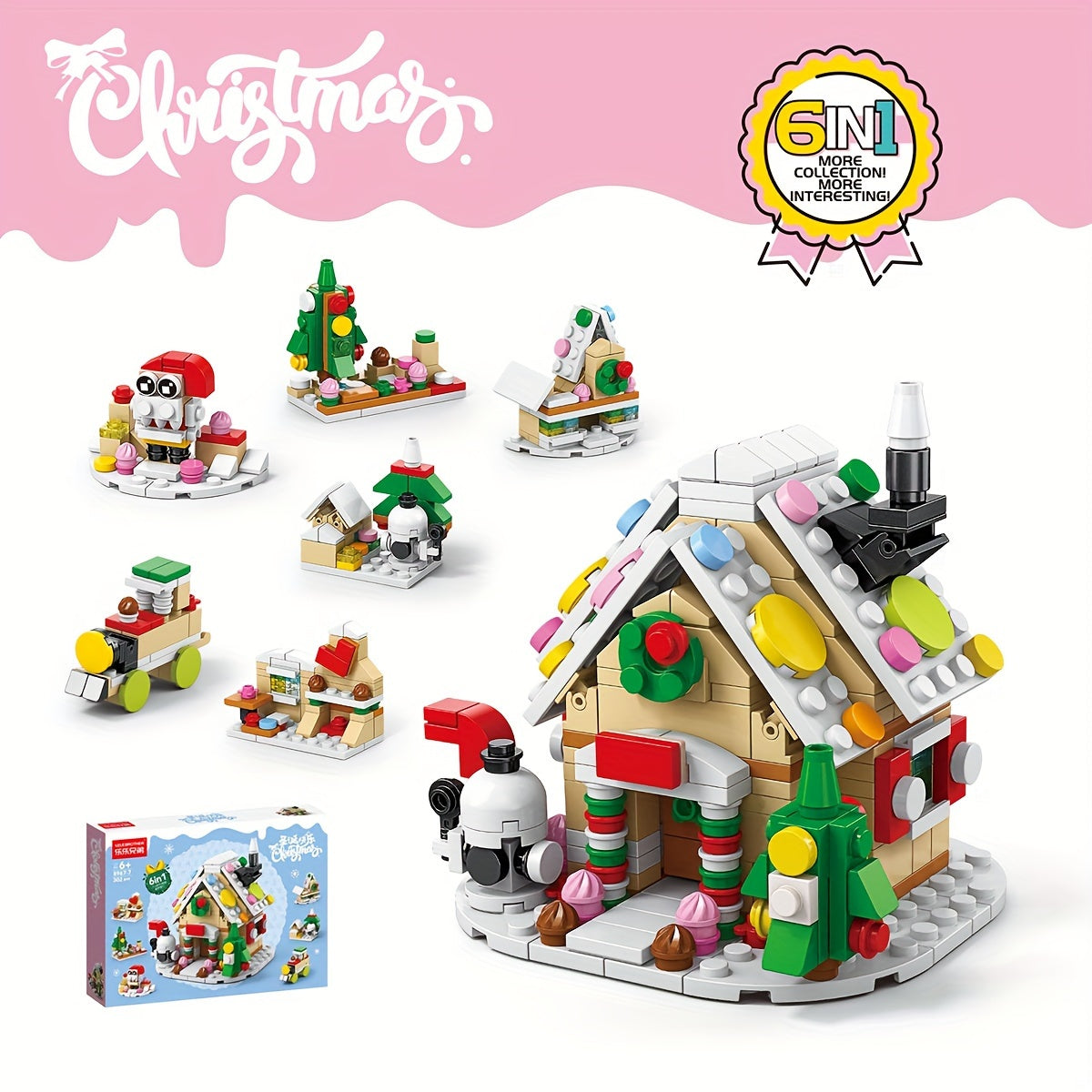 Christmas Gingerbread House Building Blocks DIY House Model