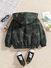 Boys Camo Fleece Zip Hoodie Coat for Autumn