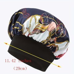 Boho Print Satin Bonnet Headband Hair Care Cap