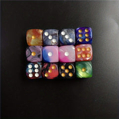 12 Pc Set of 16mm 2 Dice Puzzle Game Dot Acrylic High Dice Fun Game