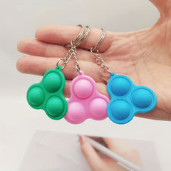 2pcs Fidget Toy Keychain Wallet Purse Silicone Pendant Bag Keyring Accessor