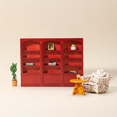 1:12 Dollhouse Bookshelf Mini Wooden Bookcase Furniture for Decoration