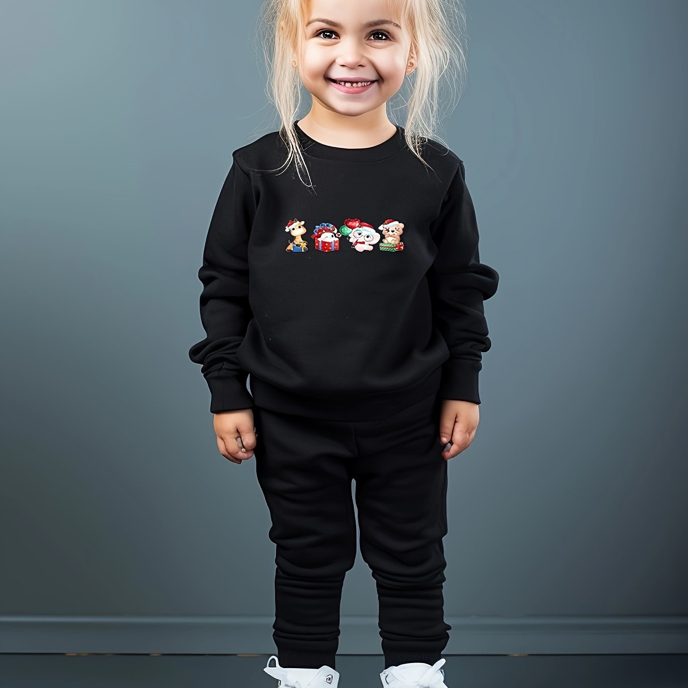 Girls Christmas Animals Sweatshirt & Sweatpants Set