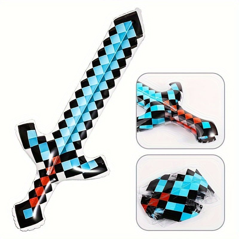 Inflatable Plaid and Sword Toy Set for Party Decoration Cosplay Props