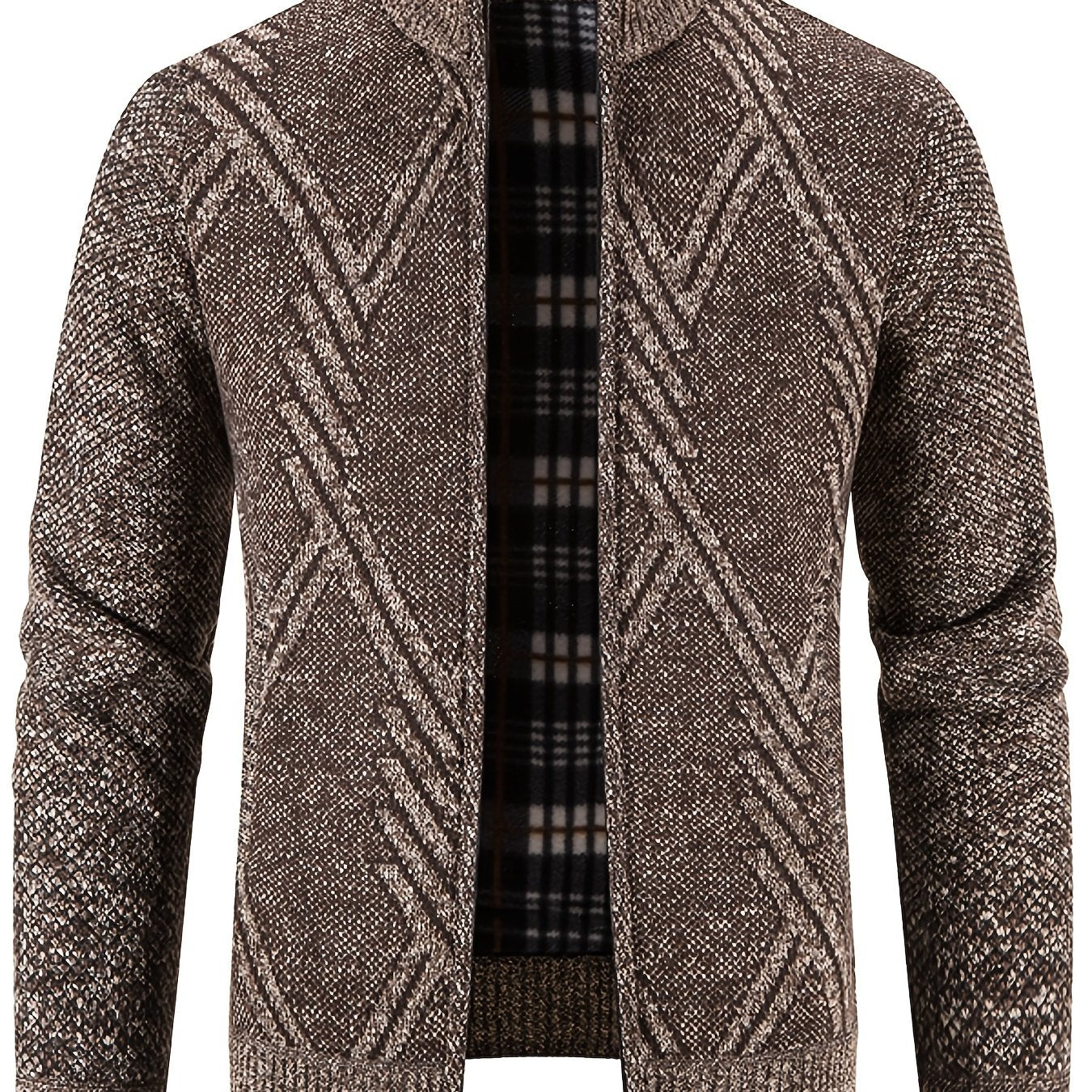 Men's Full Zip Casual Cardigan Thermal Regular Fit Knit Sweater