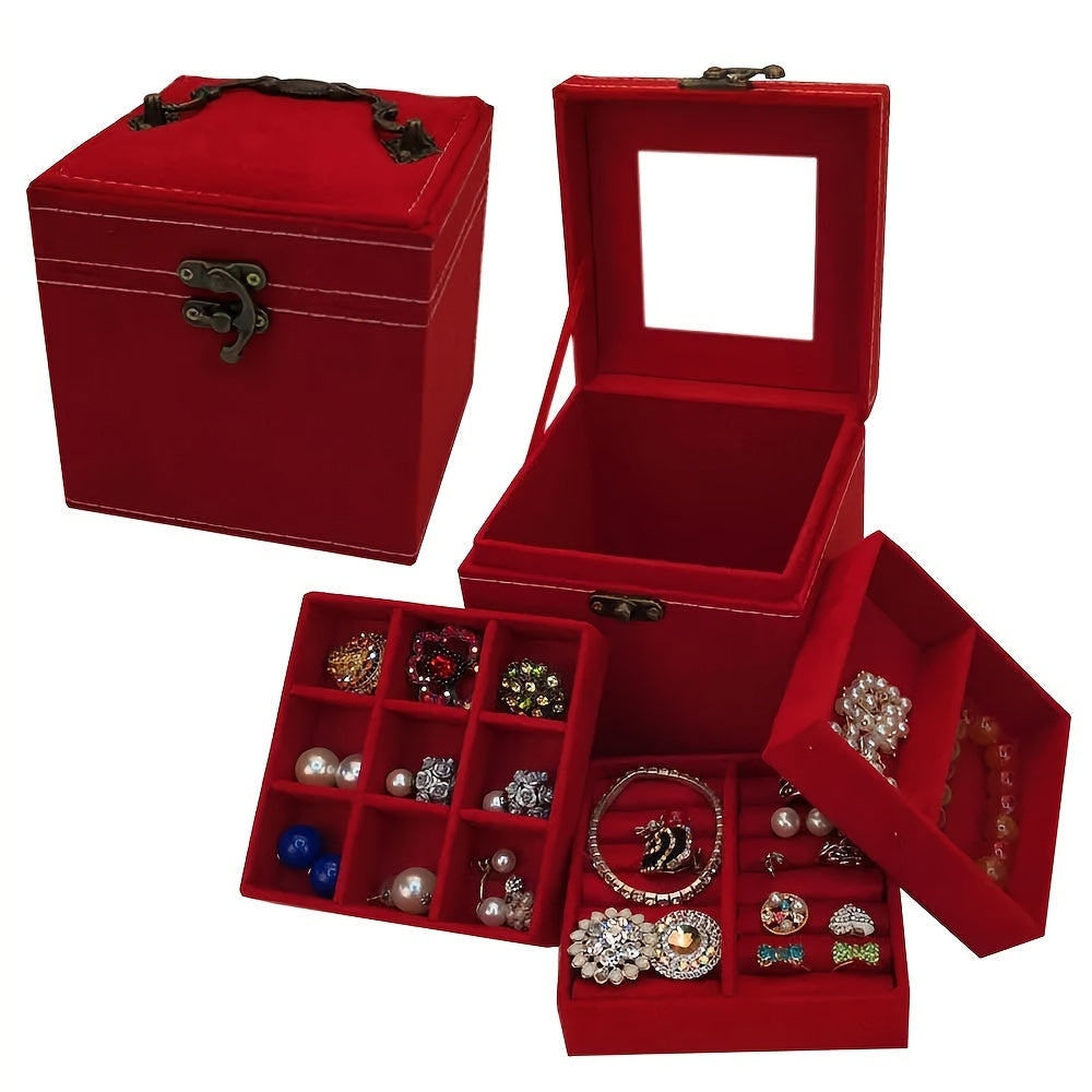 Vintage Metal Jewelry Organizer Box for Women