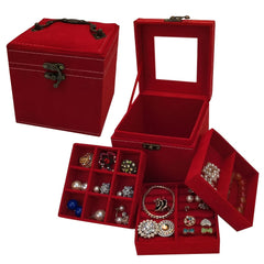 Vintage Metal Jewelry Organizer Box for Women