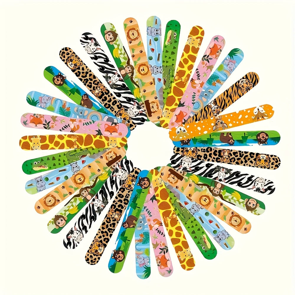 12pcs Slap Bracelets for Jungle Safari Party Favors
