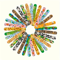 12pcs Slap Bracelets for Jungle Safari Party Favors