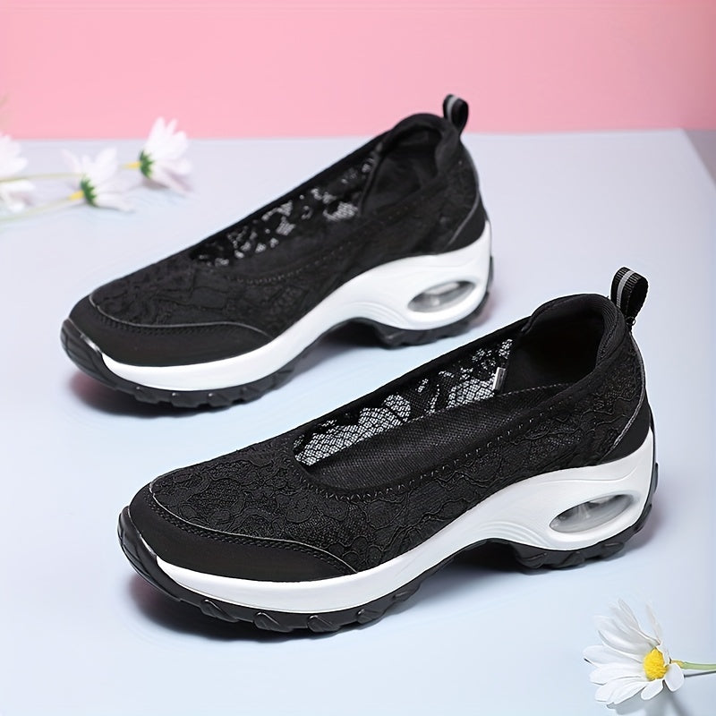 Breathable Lace Cushion Walking Shoes Women Stylish Non Slip Outdoor Activities