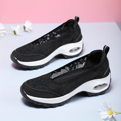 Breathable Lace Cushion Walking Shoes Women Stylish Non Slip Outdoor Activities