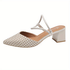 Women's Colorblock Ankle Strap Sandals Block Heel Shoes