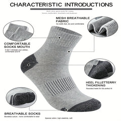 5 Pairs Men's Sports Cotton Socks for Outdoor Running Cycling