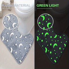 3pcs Luminous Floor Mat Sponge Bath Mat Set Non Slip Durable Bathroom Rug
